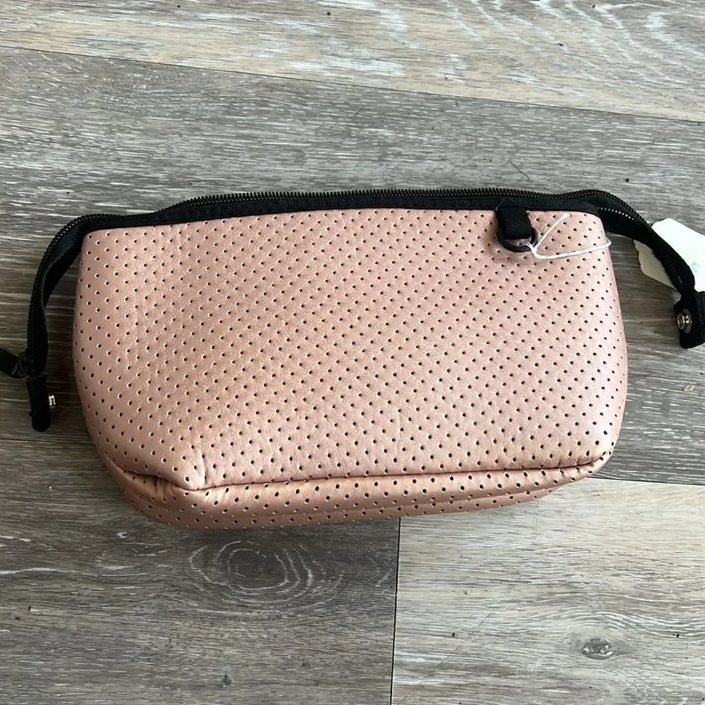 Rose Gold with Skull Neoprene Coated Cosmetic Case - NEW